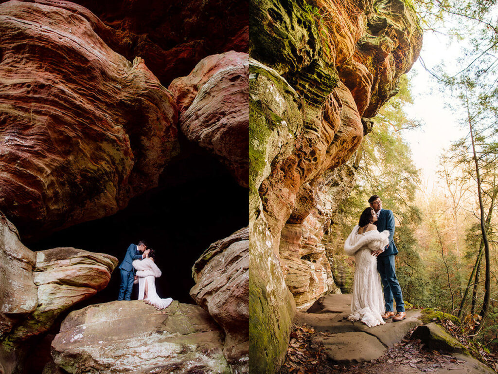 Rockhouse Hocking Hills Witchy Woodland Winter Elopement Elizabeth Nihiser Photography Ohio Michigan Kentucky