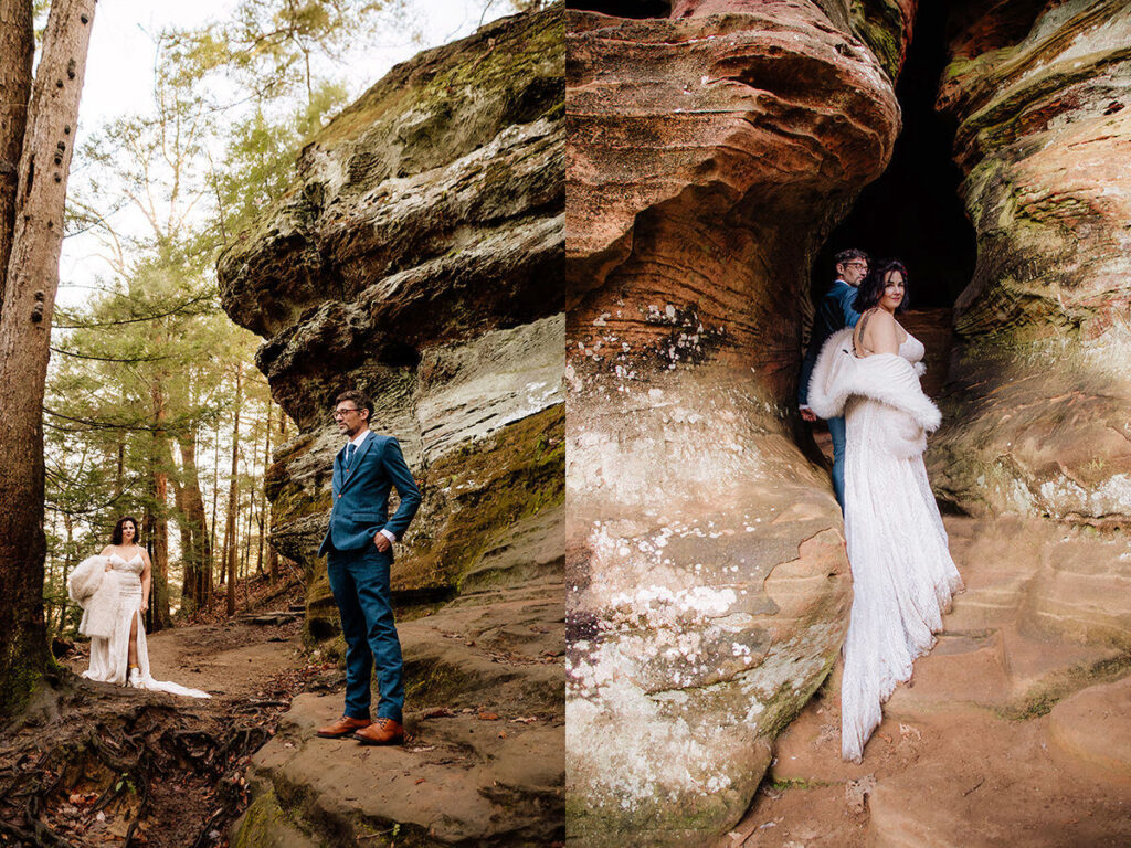 Rockhouse Hocking Hills Witchy Woodland Winter Elopement Elizabeth Nihiser Photography Ohio Michigan Kentucky