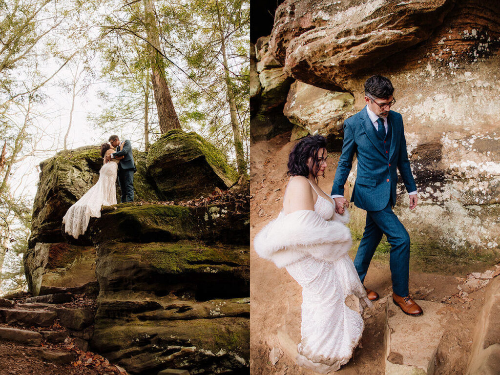 Rockhouse Hocking Hills Witchy Woodland Winter Elopement Elizabeth Nihiser Photography Ohio Michigan Kentucky