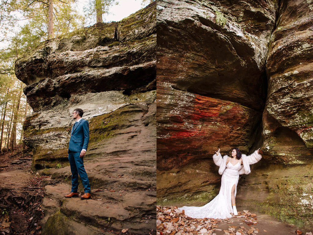 Rockhouse Hocking Hills Witchy Woodland Winter Elopement Elizabeth Nihiser Photography Ohio Michigan Kentucky