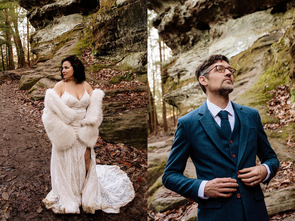 Rockhouse Hocking Hills Witchy Woodland Winter Elopement Elizabeth Nihiser Photography Ohio Michigan Kentucky