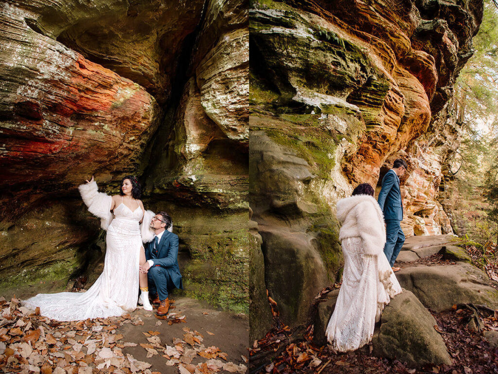 Rockhouse Hocking Hills Witchy Woodland Winter Elopement Elizabeth Nihiser Photography Ohio Michigan Kentucky