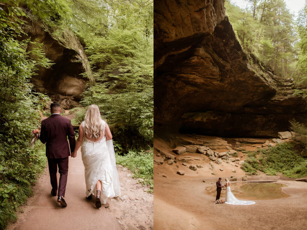 Wandering Weddings Ohio Hocking Hills Ash Cave Old Man's Cave State Park Wedding Elopement Adventurous Intimate Private Elizabeth Nihiser Photography Photographer Midwest West Virginia