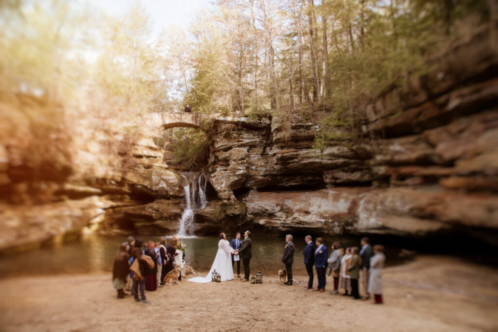 Box Hop Upper Falls Old Man's Cave Yule Hocking Hills Winter Solstice Wedding