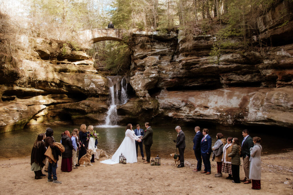 Box Hop Upper Falls Old Man's Cave Yule Hocking Hills Winter Solstice Wedding