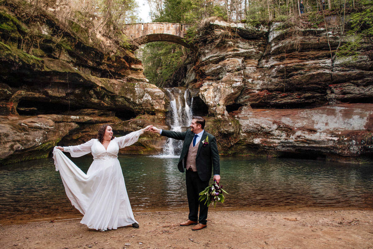 Box Hop Upper Falls Old Man's Cave Yule Hocking Hills Winter Solstice Wedding