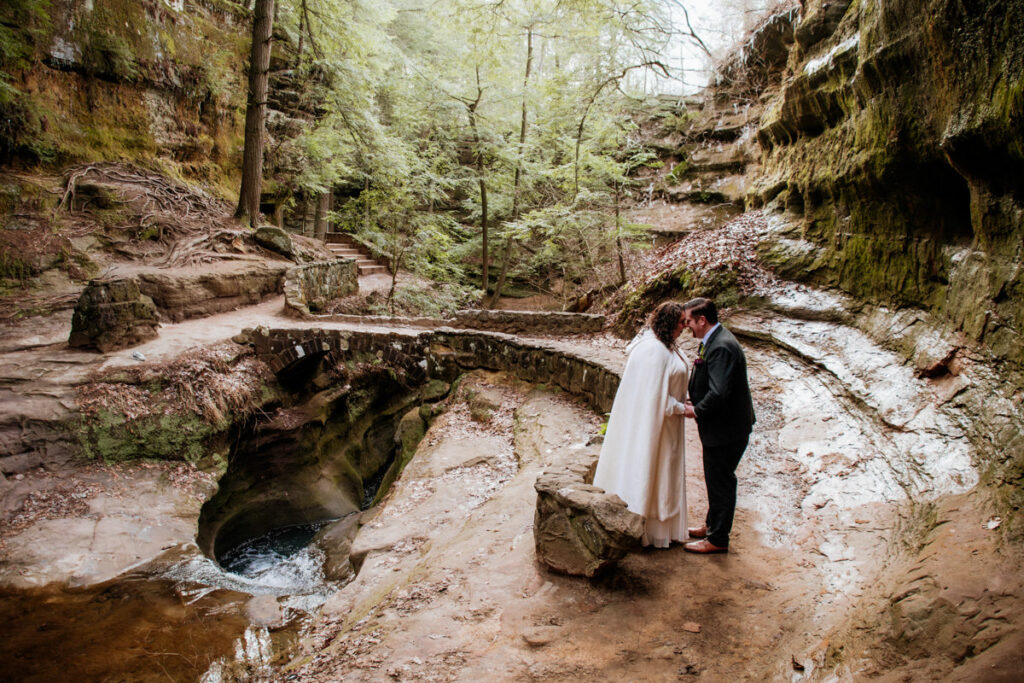 Box Hop Upper Falls Old Man's Cave Yule Hocking Hills Winter Solstice Wedding