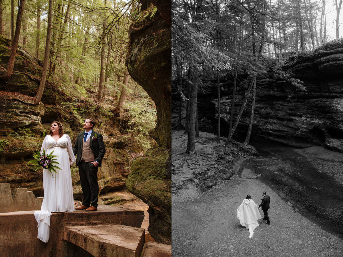 Box Hop Upper Falls Old Man's Cave Yule Hocking Hills Winter Solstice Wedding