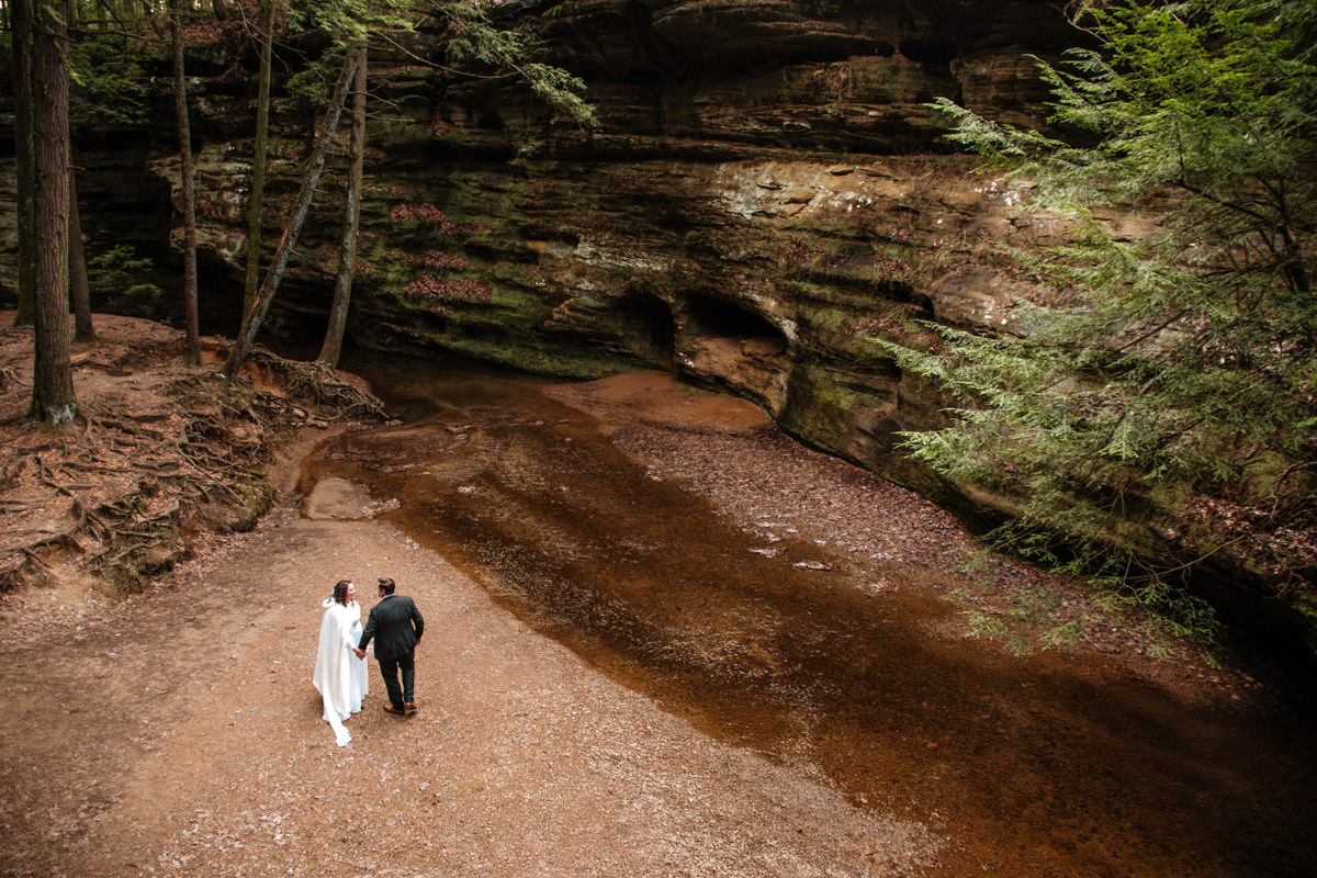 Box Hop Upper Falls Old Man's Cave Yule Hocking Hills Winter Solstice Wedding