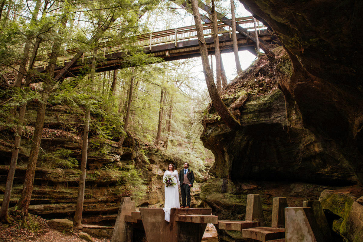 Box Hop Upper Falls Old Man's Cave Yule Hocking Hills Winter Solstice Wedding