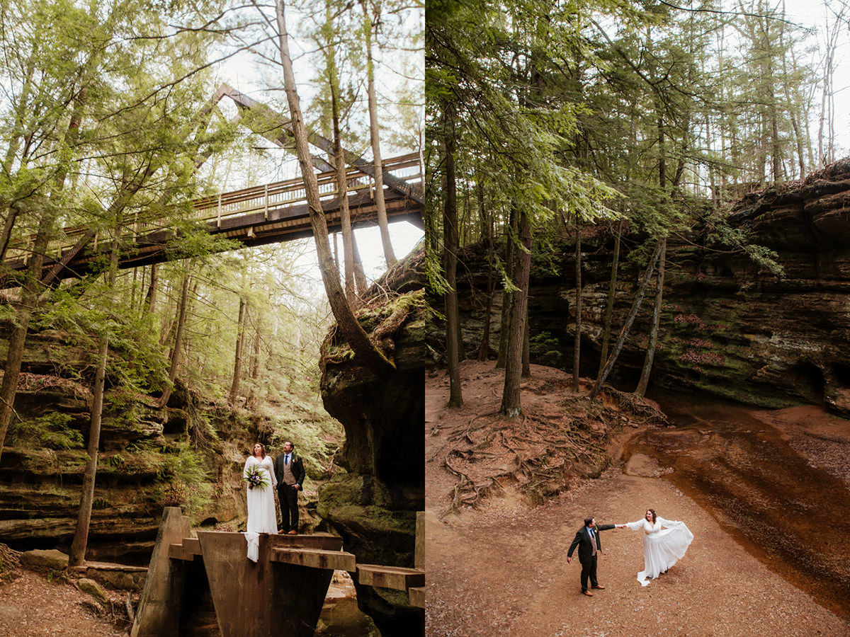 Box Hop Upper Falls Old Man's Cave Yule Hocking Hills Winter Solstice Wedding