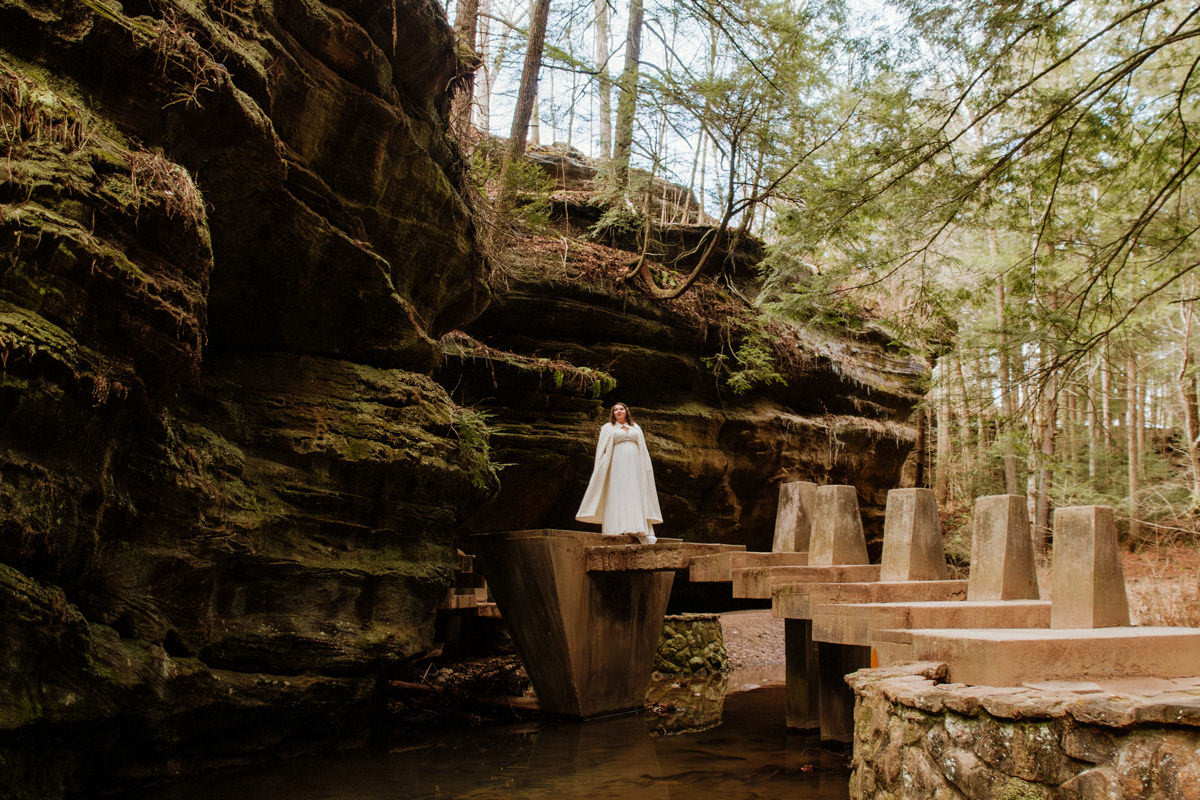 Box Hop Upper Falls Old Man's Cave Yule Hocking Hills Winter Solstice Wedding