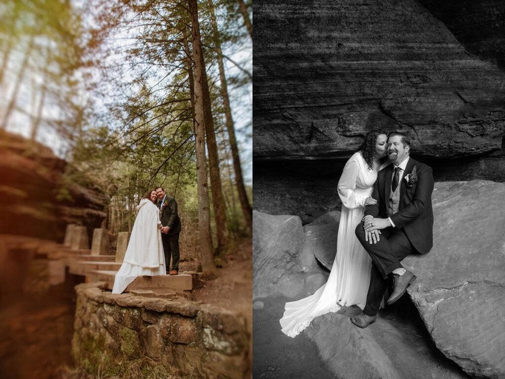 Box Hop Upper Falls Old Man's Cave Yule Hocking Hills Winter Solstice Wedding