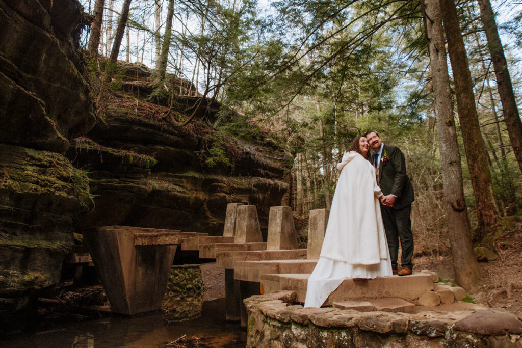 Box Hop Upper Falls Old Man's Cave Yule Hocking Hills Winter Solstice Wedding