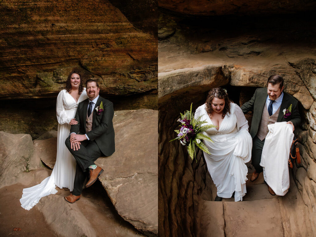 Box Hop Upper Falls Old Man's Cave Yule Hocking Hills Winter Solstice Wedding