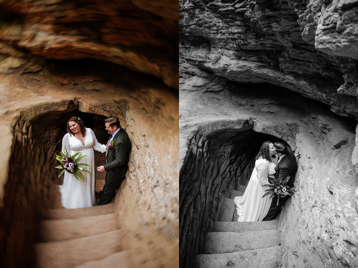 Box Hop Upper Falls Old Man's Cave Yule Hocking Hills Winter Solstice Wedding