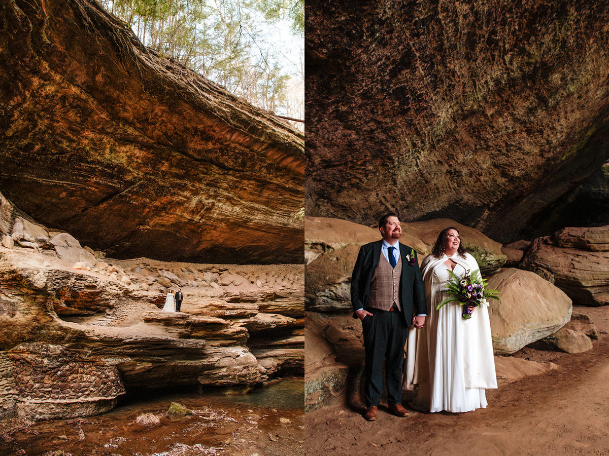 Box Hop Upper Falls Old Man's Cave Yule Hocking Hills Winter Solstice Wedding