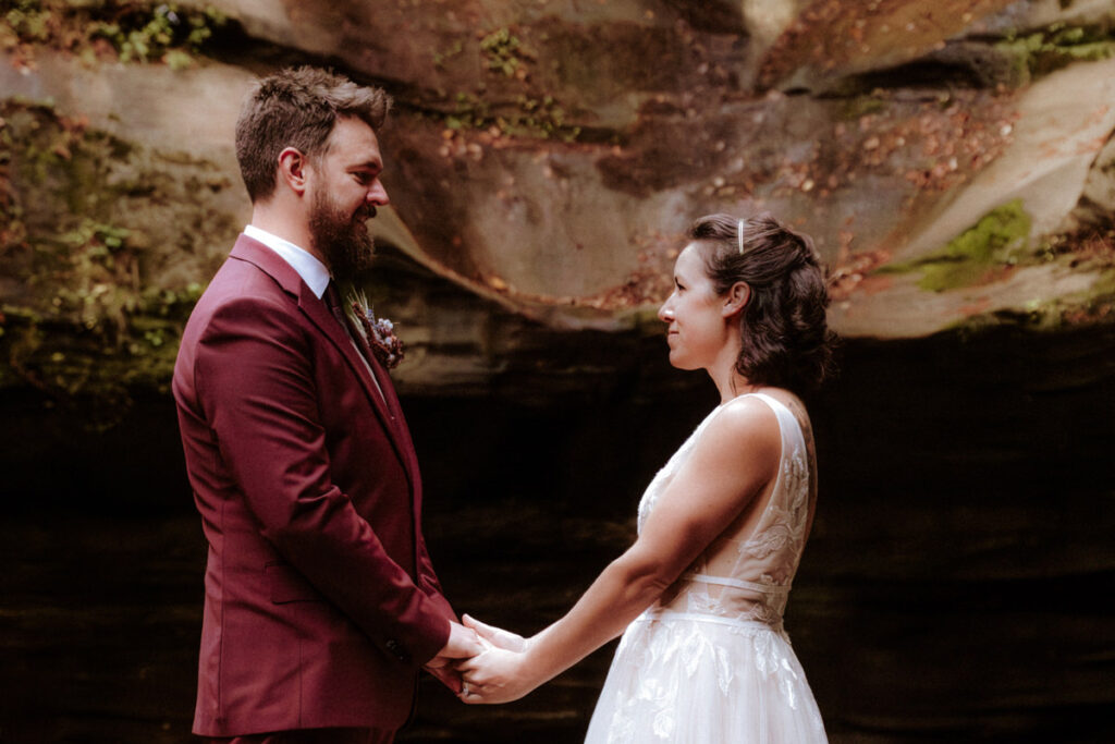 Cedar Falls Hocking Hills Elopement Photographer Fall October Wedding