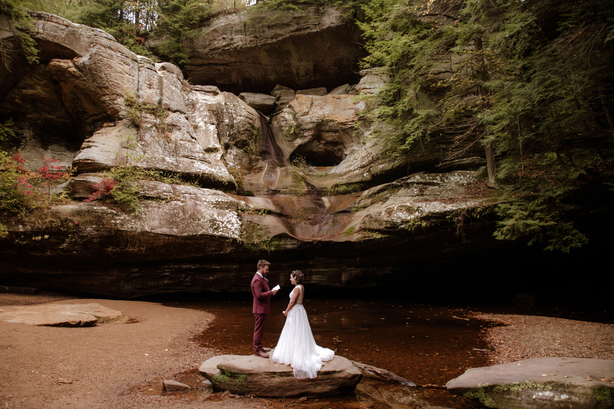 Cedar Falls Hocking Hills Elopement Photographer Fall October Wedding