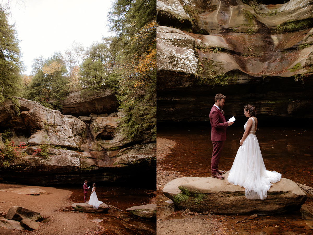 Cedar Falls Hocking Hills Elopement Photographer Fall October Wedding