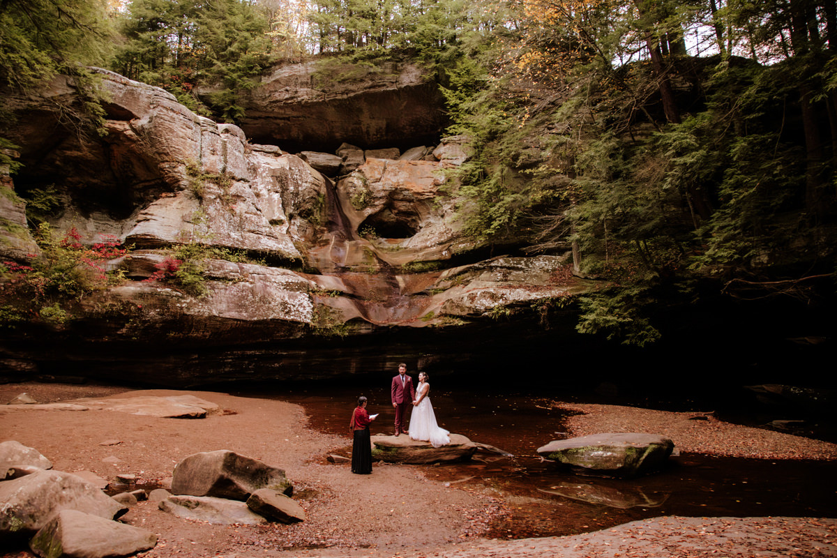 Cedar Falls Hocking Hills Elopement Photographer Fall October Wedding