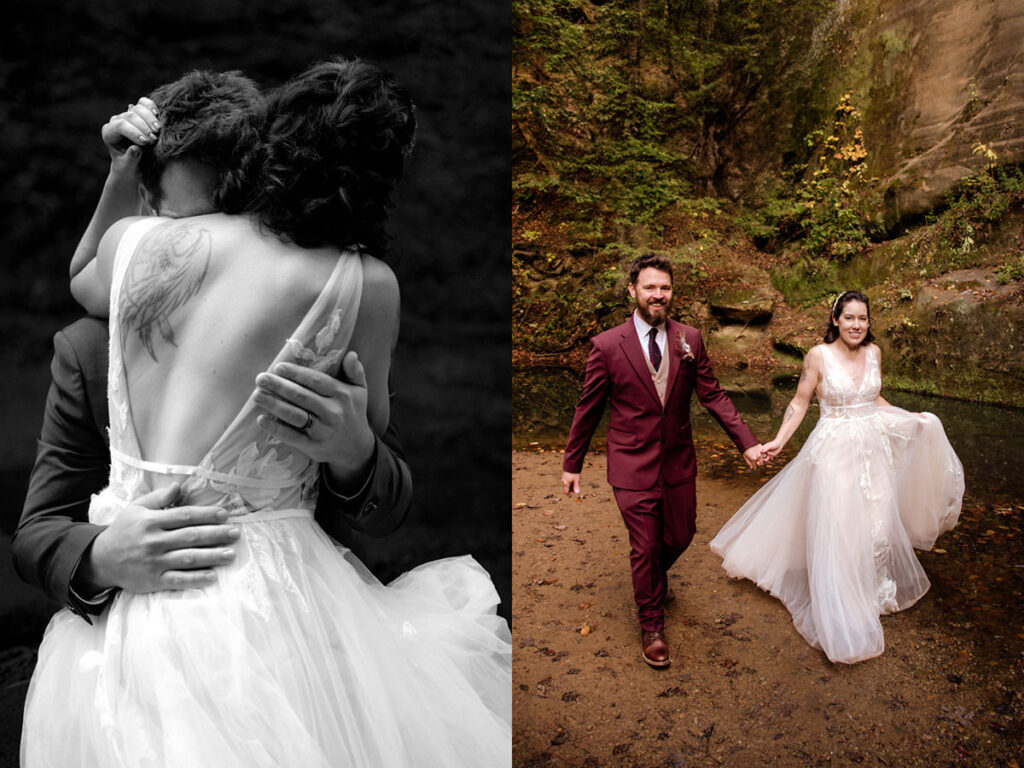 Cedar Falls Hocking Hills Elopement Photographer Fall October Wedding