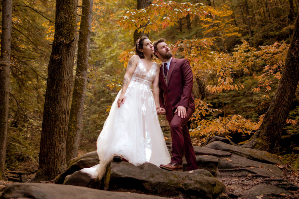 Cedar Falls Hocking Hills Elopement Photographer Fall October Wedding