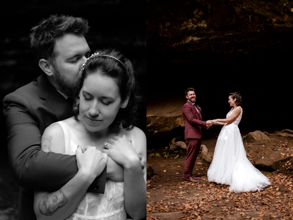 Cedar Falls Hocking Hills Elopement Photographer Fall October Wedding