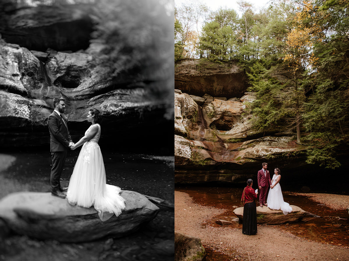 Cedar Falls Hocking Hills Elopement Photographer Fall October Wedding