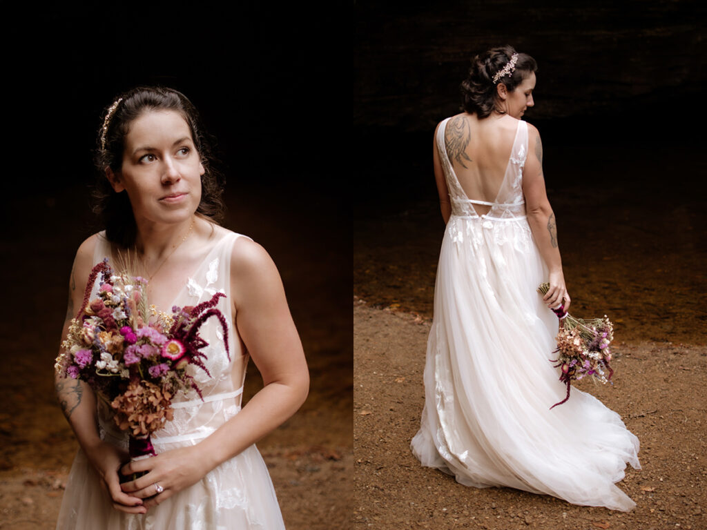 Cedar Falls Hocking Hills Elopement Photographer Fall October Wedding