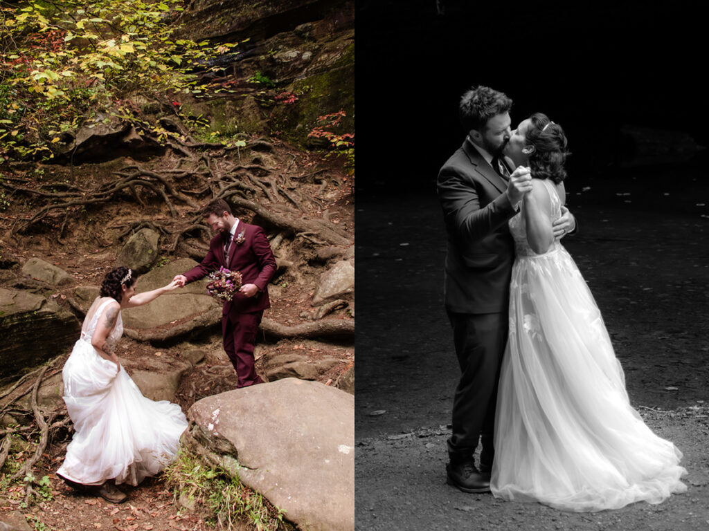 Cedar Falls Hocking Hills Elopement Photographer Fall October Wedding