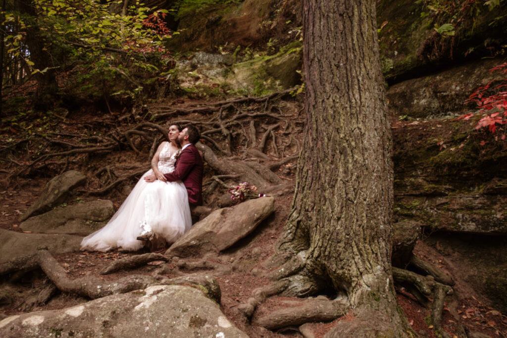 Cedar Falls Hocking Hills Elopement Photographer Fall October Wedding