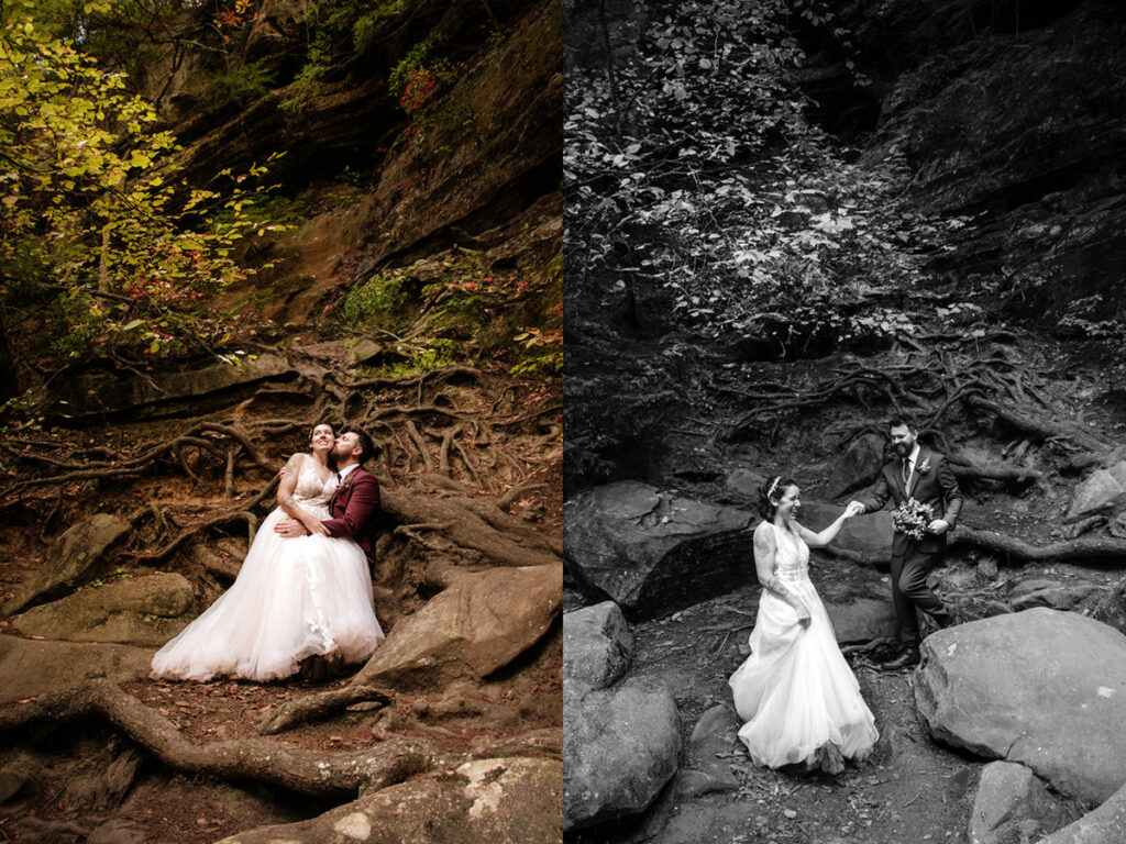 Cedar Falls Hocking Hills Elopement Photographer Fall October Wedding