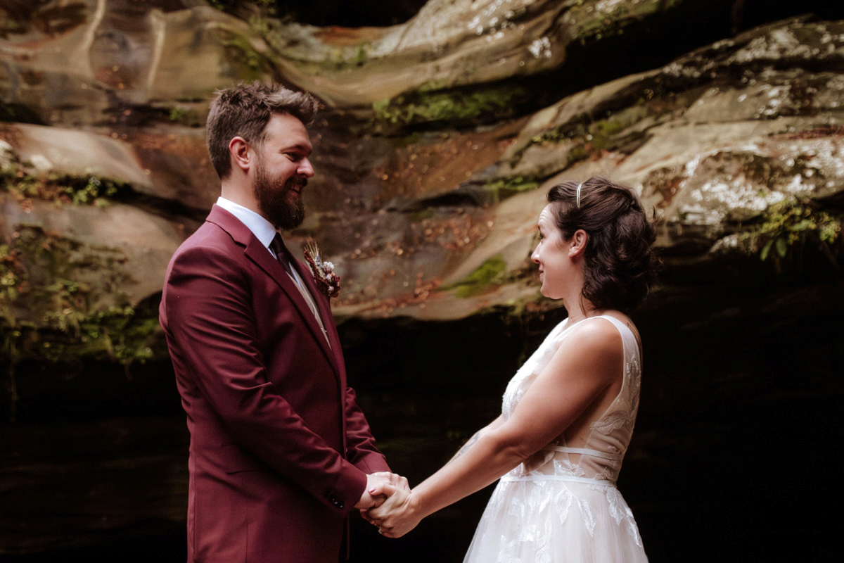 Cedar Falls Hocking Hills Elopement Photographer Fall October Wedding