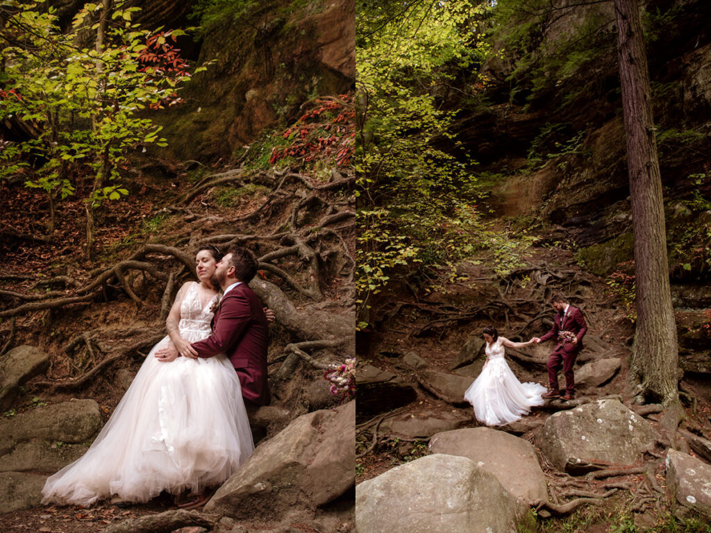 Cedar Falls Hocking Hills Elopement Photographer Fall October Wedding