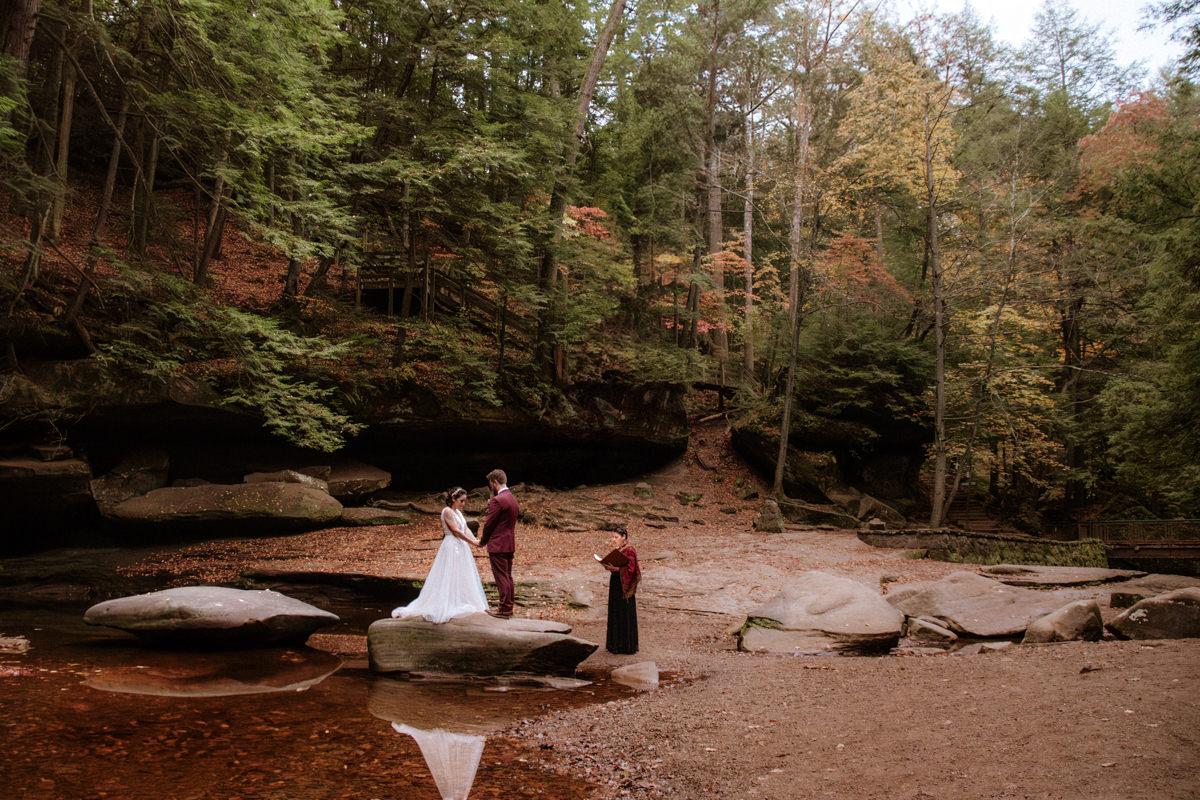 Cedar Falls Hocking Hills Elopement Photographer Fall October Wedding