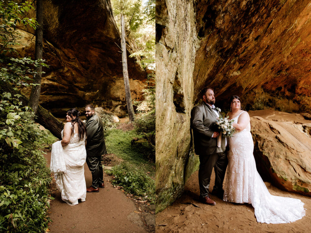 Hocking Hills Full Day Elopement Wedding Conkles Hollow Ash Cave Cabin