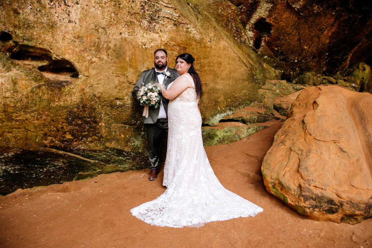 Hocking Hills Full Day Elopement Wedding Conkles Hollow Ash Cave Cabin