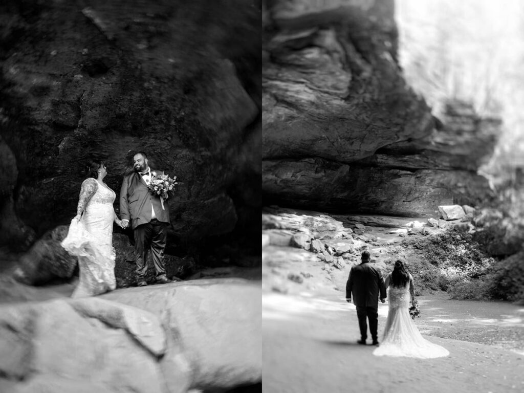 Hocking Hills Full Day Elopement Wedding Conkles Hollow Ash Cave Cabin