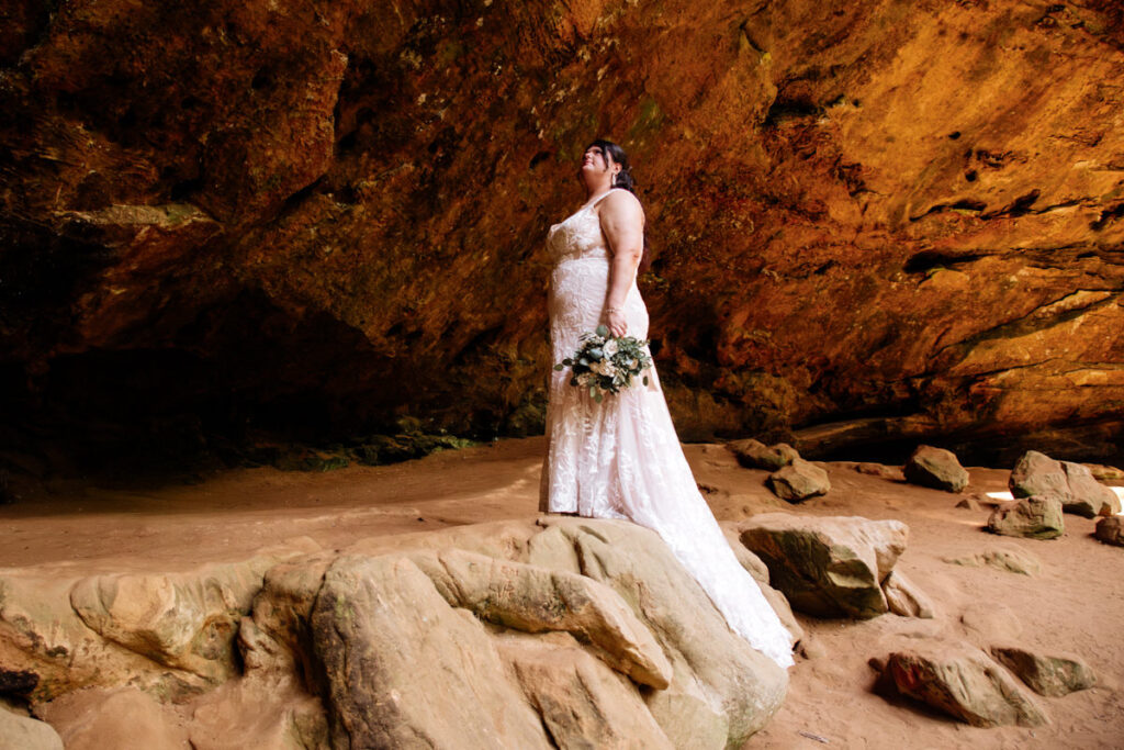 Hocking Hills Full Day Elopement Wedding Conkles Hollow Ash Cave Cabin