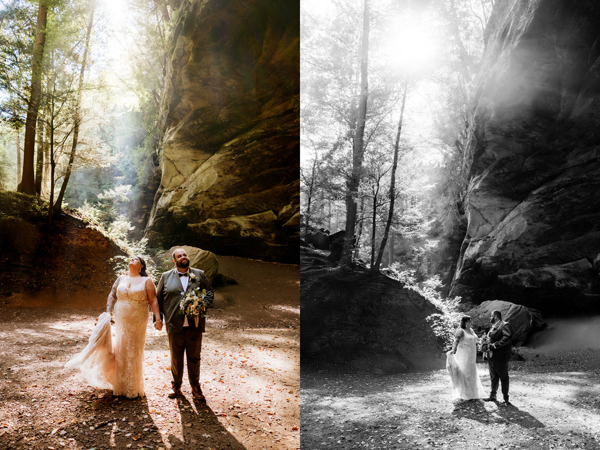 Hocking Hills Full Day Elopement Wedding Conkles Hollow Ash Cave Cabin