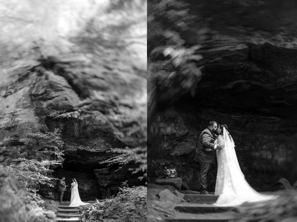 Hocking Hills Full Day Elopement Wedding Conkles Hollow Ash Cave Cabin