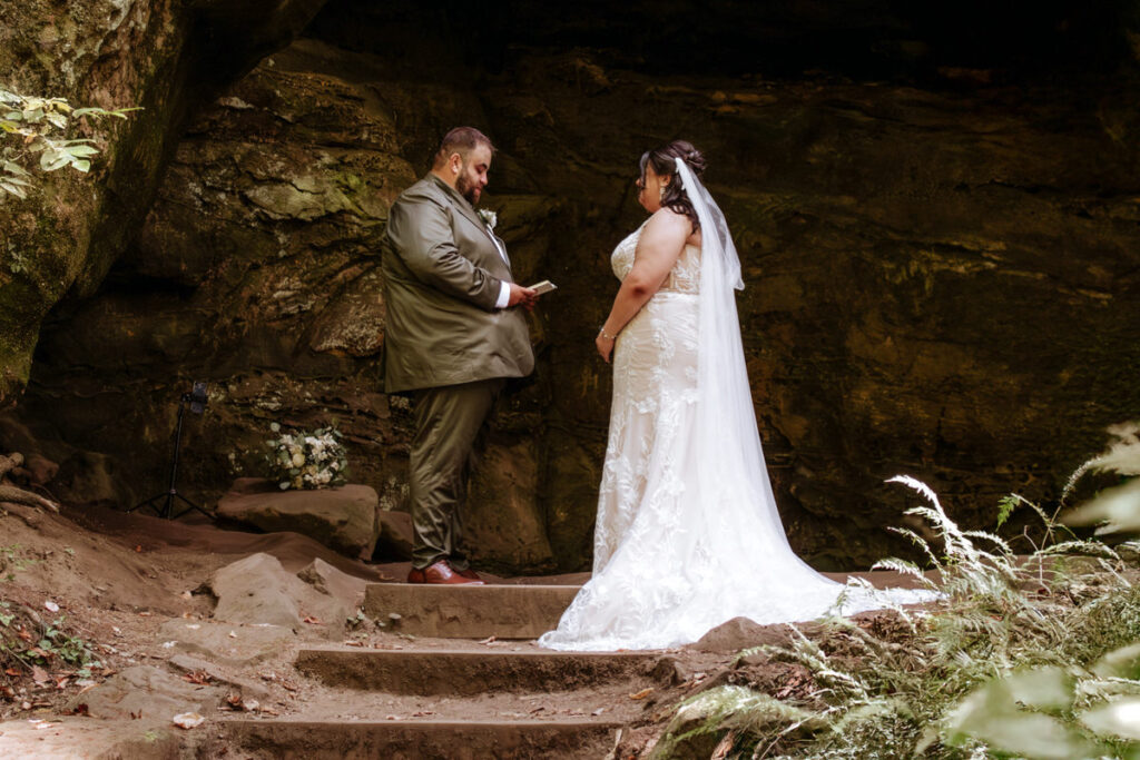 Hocking Hills Full Day Elopement Wedding Conkles Hollow Ash Cave Cabin