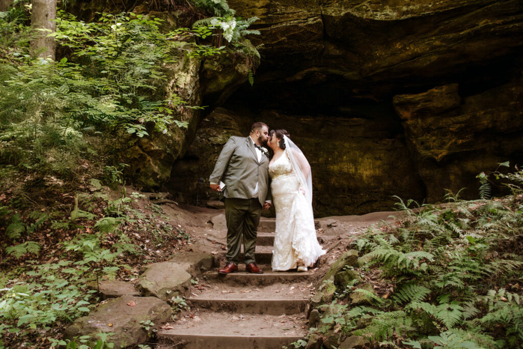 Hocking Hills Full Day Elopement Wedding Conkles Hollow Ash Cave Cabin