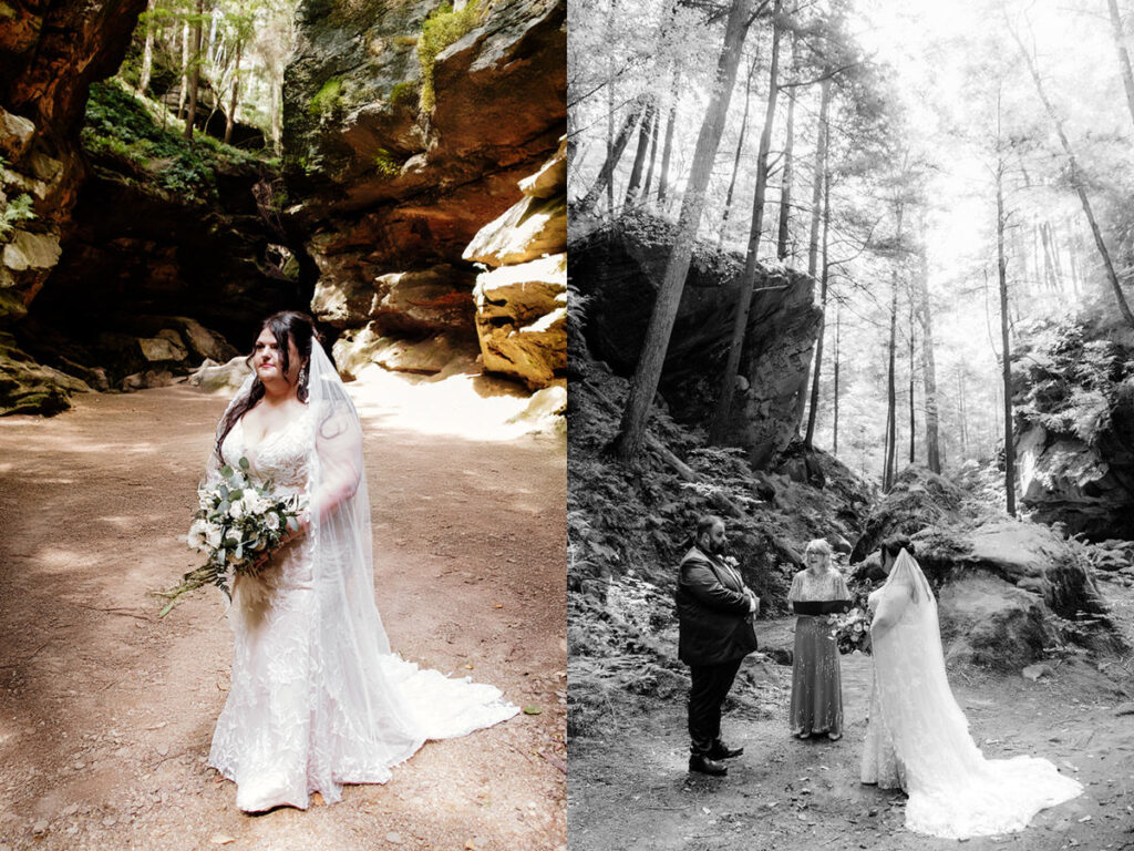 Hocking Hills Full Day Elopement Wedding Conkles Hollow Ash Cave Cabin