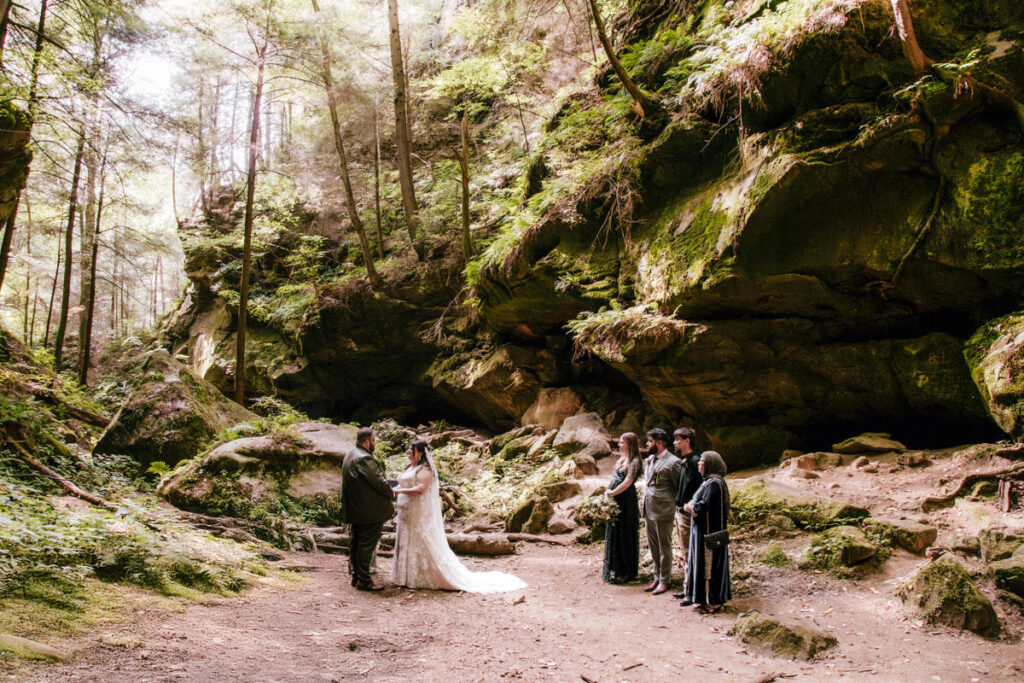 Hocking Hills Full Day Elopement Wedding Conkles Hollow Ash Cave Cabin