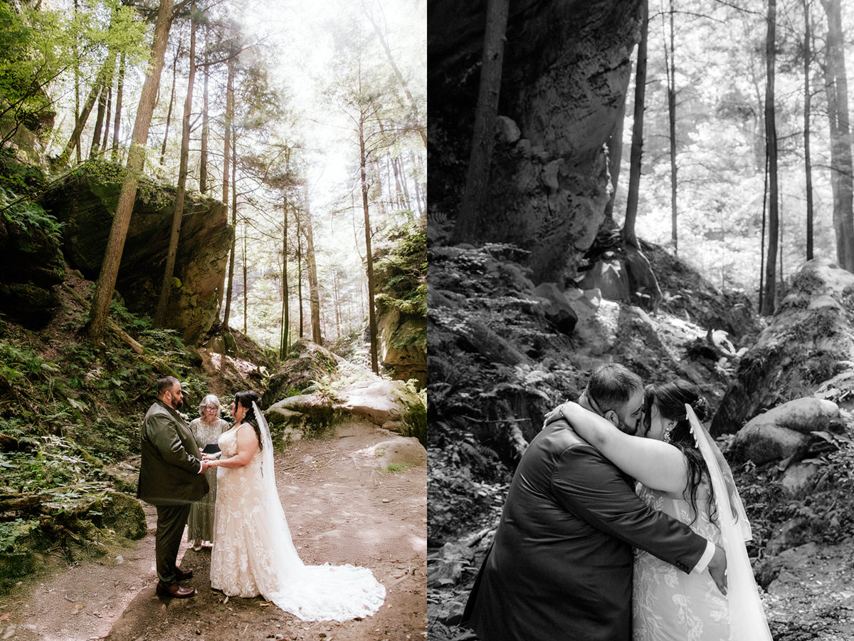 Hocking Hills Full Day Elopement Wedding Conkles Hollow Ash Cave Cabin