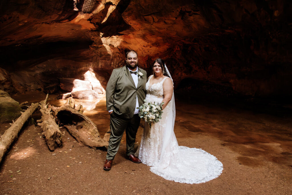 Hocking Hills Full Day Elopement Wedding Conkles Hollow Ash Cave Cabin