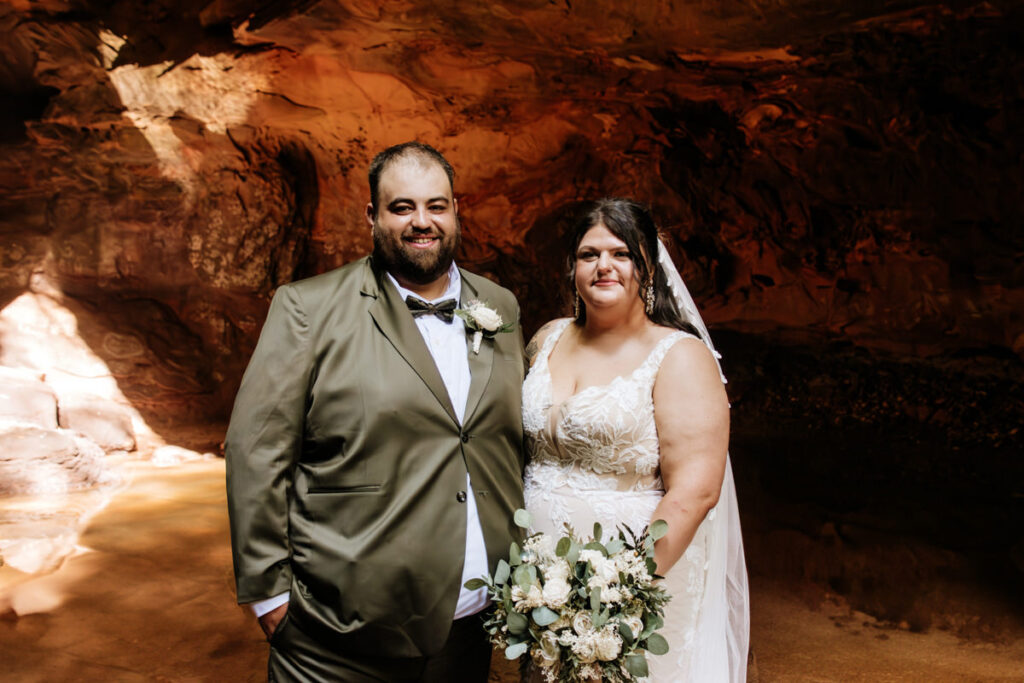 Hocking Hills Full Day Elopement Wedding Conkles Hollow Ash Cave Cabin