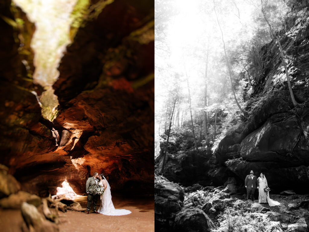 Hocking Hills Full Day Elopement Wedding Conkles Hollow Ash Cave Cabin